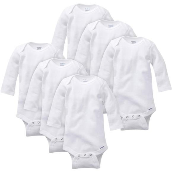6 pack Gerber unisex-baby Multi-pack Long-sleeve Onesies Bodysuit - Picture 5 of 6
